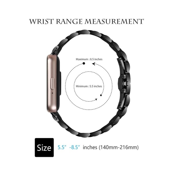 Samsung Galaxy Fit3 SM-R390 Smartwatch Armbånd i rustfritt stål - Svart