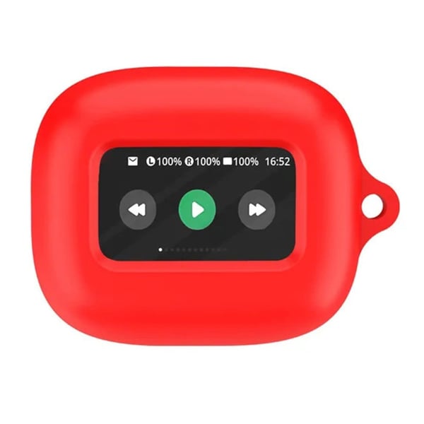 For JBL Live Beam 3 Silikondeksel Bluetooth-øretelefonbeskyttelseshylse med anti-tapt spenne - Rød