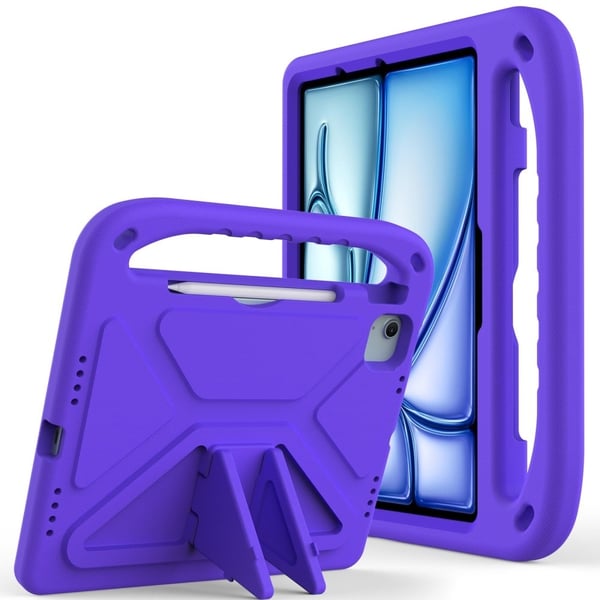 Til iPad Pro 11 (2024) / Air 11 (2024) Etui Håndgreb Kickstand Tablet EVA Cover - Lilla