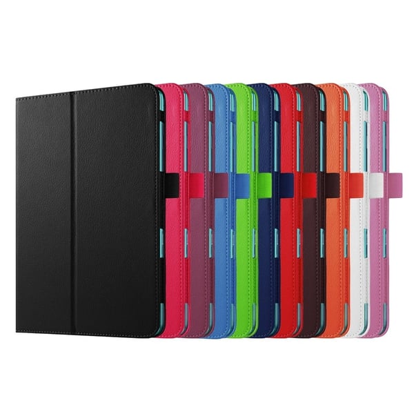 Litchi Skin lærveske til Samsung Galaxy Tab A 9.7 T550 T555 med stativ - Hvit