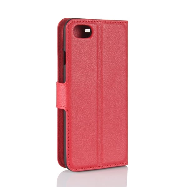 Stand Feature Litchi Skin PU-nahka lompakko magneettinen suojakansi iPhone 7/8 4.7 tuuman/SE (2020)/SE (2022) - Punainen
