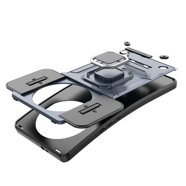 Honor X40 5G / X9a 5G / Magic5 Lite 5G Asia Puhelin Kickstand Cover Slide Lens Guard - Vihreä