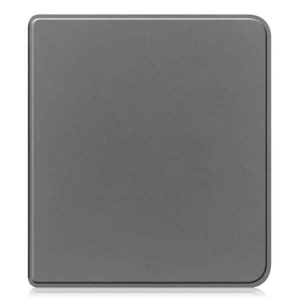 For Kobo Libra Fargetui PU-lær + TPU E-Reader-deksel med støtte for automatisk vekking/søvn - Grå