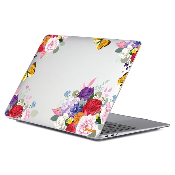ENKAY HAT PRINCE for MacBook Pro 16 tuuman (2019) A2141 Anti-Scratch Flowers Series Patterned Crystal Sheer Hard PC Laptop Case - Ruusu