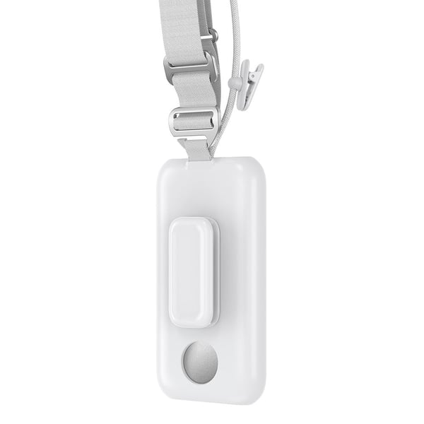 CP16 For Apple Vision Pro VR Batteribeskyttende deksel Power Bank-etui med ryggklips og korsstropp - Hvit