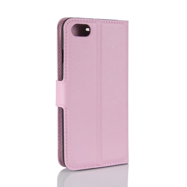 Stativfunksjon Litchi Skin PU lær lommebok magnetisk beskyttelsesdeksel for iPhone 7/8 4,7 tommer / SE (2020) / SE (2022) - Rosa