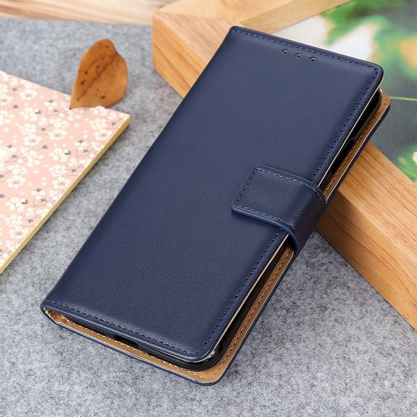 Wallet Stand Leather Protective Phone Cover til Samsung Galaxy A40 - Mørkeblå