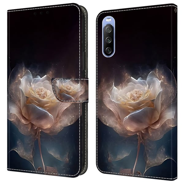 For Sony Xperia 10 V Magnetisk etui PU lær r Mønsterutskrift Telefonlommebokdeksel - Pion