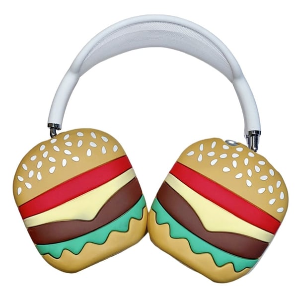 For AirPods Max 1 par tegneserie-designet silikon-øreklokkeskall for hodetelefonbeskyttelse - Hamburger For AirPods Max 1 par tegneserie-designet silikon-øreklokkeskall for hodetelefonbeskyttelse - Hamburger
