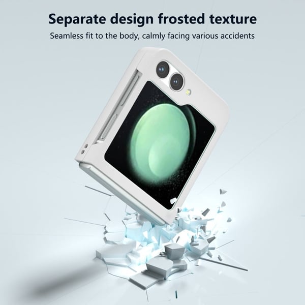 Til Samsung Galaxy Z Flip6 5G Case Skin-feel Hard PC Protective Phone Cover - Hvid