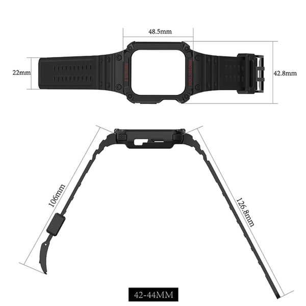 Apple Watch (45 mm) TPU-klokkerem i kontrastfarge - Svart / Sølv