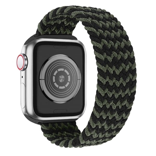 Apple Watch (41 mm) elastisk klokkerem - Svart / Grønn / Størrelse: M
