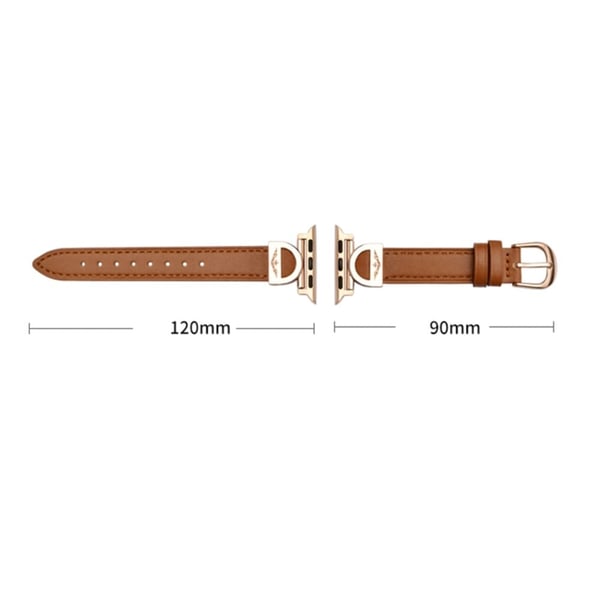 Apple Watch Series 9 8 7 41mm / 6 5 4 SE (2023) SE (2022) SE 40mm / 3 2 1 38mm Urremme Mikrofiber læderarmbånd - Brun