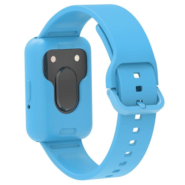 Samsung Galaxy Fit3 Silikonrem Erstatningsklokkerem med klokkeveske - Himmelblå