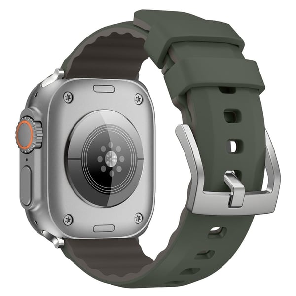 Apple Watch Ultra 2 Ultra 49mm / 9 8 7 45mm / 6 5 4 SE (2023) SE (2022) SE 44mm / 3 2 1 42mm Strap Silicone Fitness Tracker band - Svartgrønn