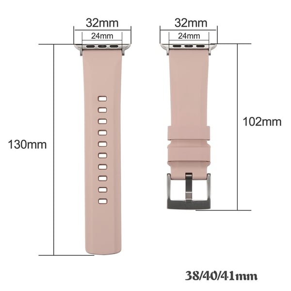 Apple Watch Series 9 8 7 41mm / 6 5 4 SE (2022) SE (2023) SE 40mm / 3 2 1 38mm Silikonklokkearmbånd - Svartgrønn