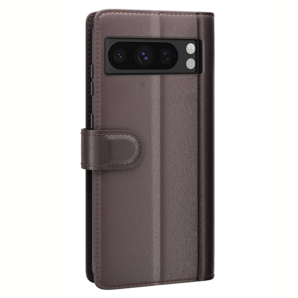 Ekte lærdeksel med kredittkortspor for Google Pixel 8 Pro - Brun