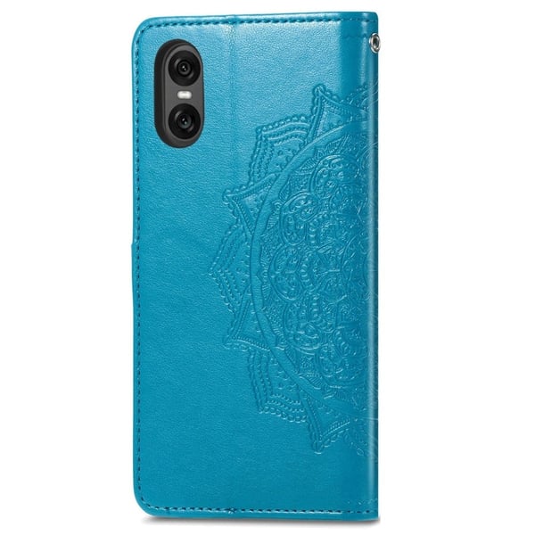Mandala Sony Xperia 10 VI etui i lær - Blå