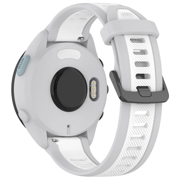 Huawei Watch GT 4 41mm / Garmin Venu 3S Silikonklokkebånd Dual-Color 18mm Teksturert stropp - Lysegrå + Hvit