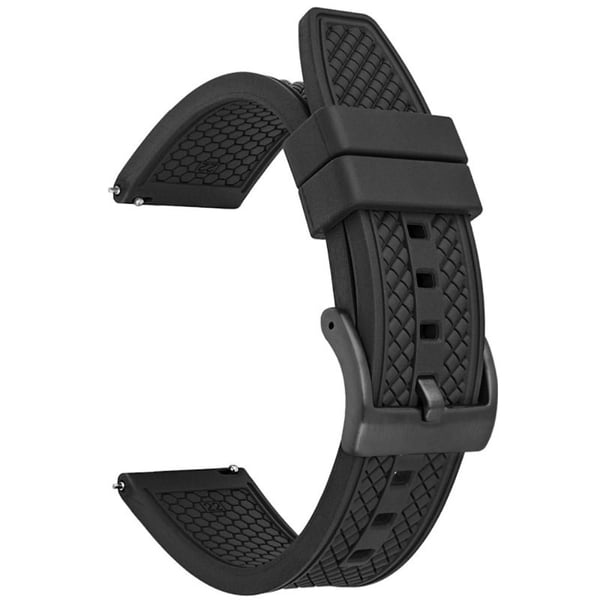 Huawei Watch GT 4 46 mm / GT 4 Pro 22 mm erstatningsarmbånd Fluorubber Watchstrap - Svart + Svart Spenne