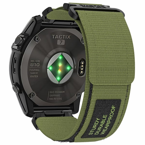 Garmin Quatix 7 Pro / Approach S62-klokkearmbånd 22 mm hurtigutløsende sportsrem i nylon - Militærgrønn Garmin Quatix 7 Pro / Approach S62-klokkearmbånd 22 mm hurtigutløsende sportsrem i nylon - Militærgrønn
