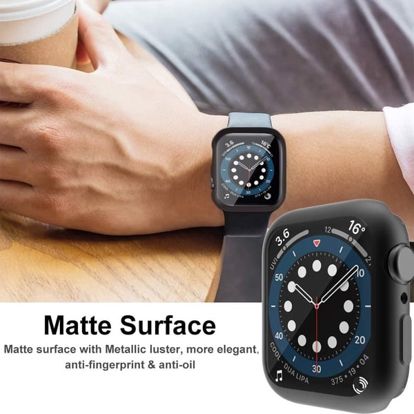 Apple Watch SE (2022) / SE / 6 / 5 / 4 40 mm etui deksel Galvanisert mykt, fleksibelt etui med skjermbeskytter - Svart