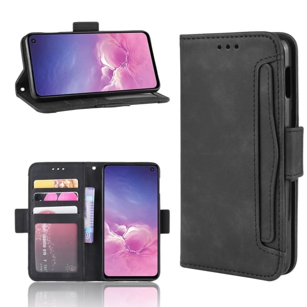 Lommebok-etui i moderne skinn-design Samsung Galaxy S10e - Svart Lommebok-etui i moderne skinn-design Samsung Galaxy S10e - Svart
