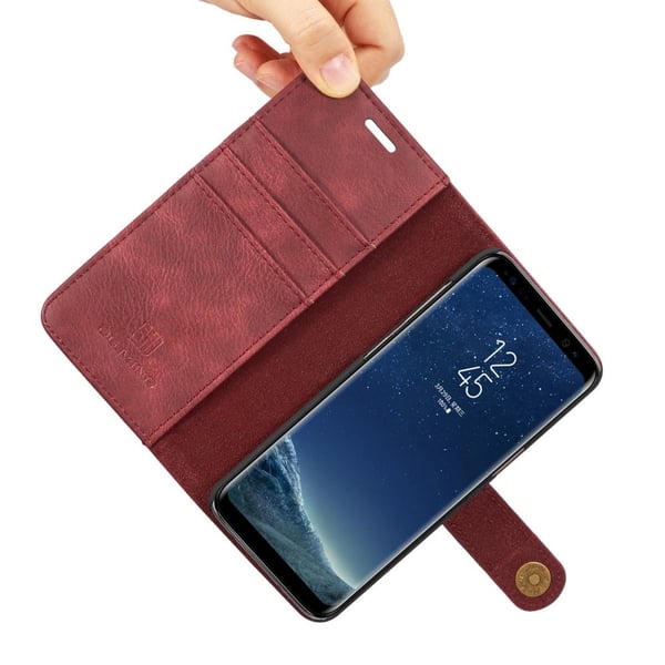 DG.MING Samsung Galaxy S8+ 2-in-1 lompakkokotelo - Punainen