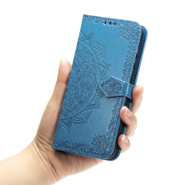 Mandala Samsung Galaxy A20e etui i lær - Blå