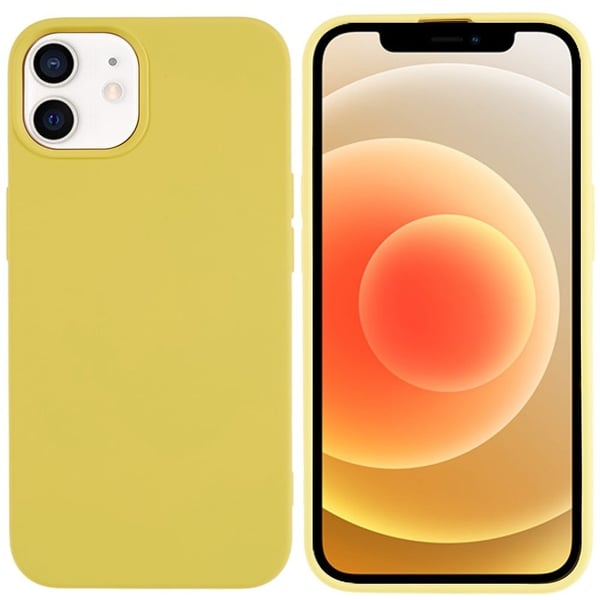 Mikrokuituvuorattu pehmeä kuminen puhelimen kuori iPhone 11 - Keltainen Mikrokuituvuorattu pehmeä kuminen puhelimen kuori iPhone 11 - Keltainen