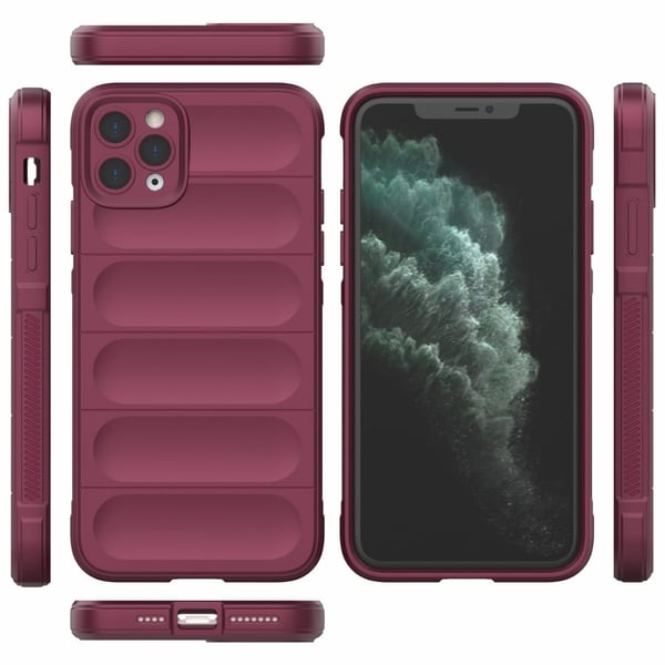Mjukt greppformat iPhone 11 Pro skal - Vinröd