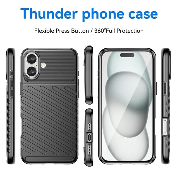 Thunder iPhone 16 kotelot - Musta