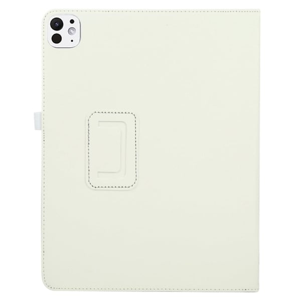 iPad Pro 13 (2024) Etui Bi-Fold-stativ lærdeksel for nettbrett Litchi Texture - Hvit