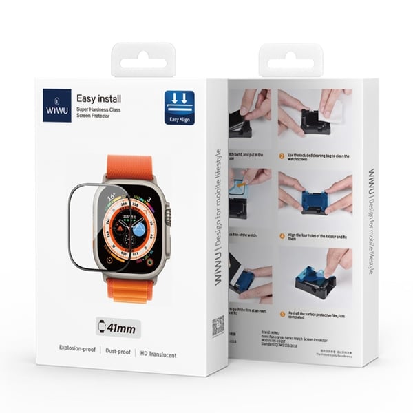 WIWU JD-107 Apple Watch Series 6 / 5 / 4 / SE / SE (2022) / SE (2023) 44mm myk film Skjermbeskytter Anti-Scratch Watch Film med installasjonsverktøy