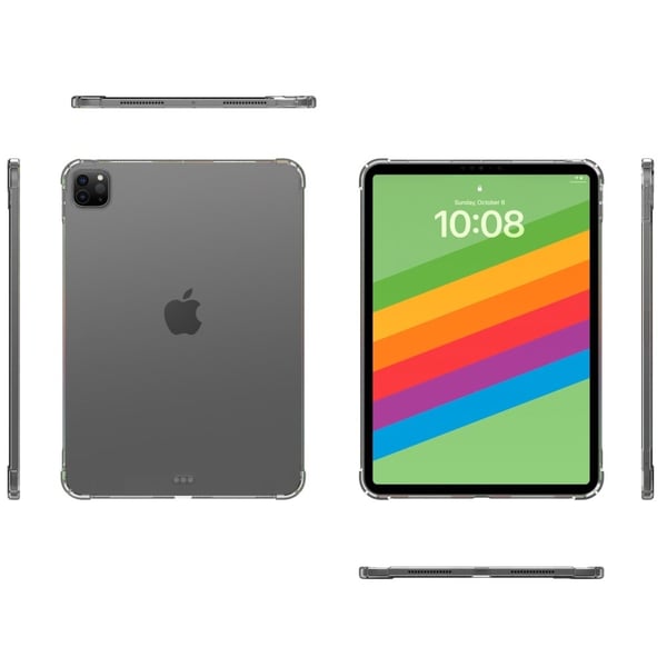 iPad Pro 13 (2024) fleksibelt deksel med forsterkede hjørner Fallsikkert, gjennomsiktig nettbrettdeksel