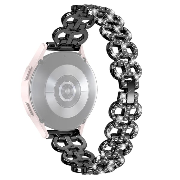 Huami Amazfit Youth Edition 20 mm klokkerem med rhinestones dekor i form av en kalebass - Svart