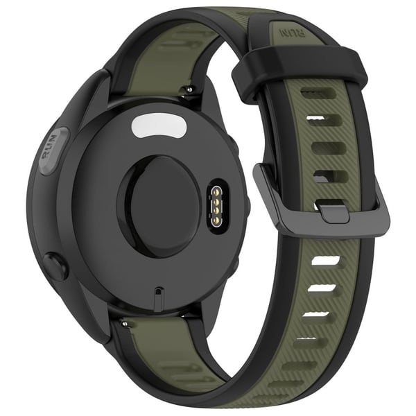 Huawei Watch GT 4 41mm / Garmin Venu 3S Silicone Watch bands Dual-Color 18mm Textured Strap - Sort + Junglegrøn Huawei Watch GT 4 41mm / Garmin Venu 3S Silicone Watch bands Dual-Color 18mm Textured Strap - Sort + Junglegrøn