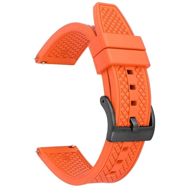 Huawei Watch GT 4 46 mm / GT 4 Pro 22 mm erstatningsarmbånd Fluorubber Watchstrap - Oransje + Svart Spenne