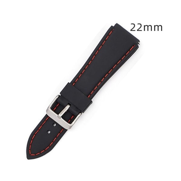 Huawei Watch GT 4 46mm / Watch 4 / Watch 4 Pro Fluorubber Strap 22mm vanntett klokkerem - Svart + Svart Tråd