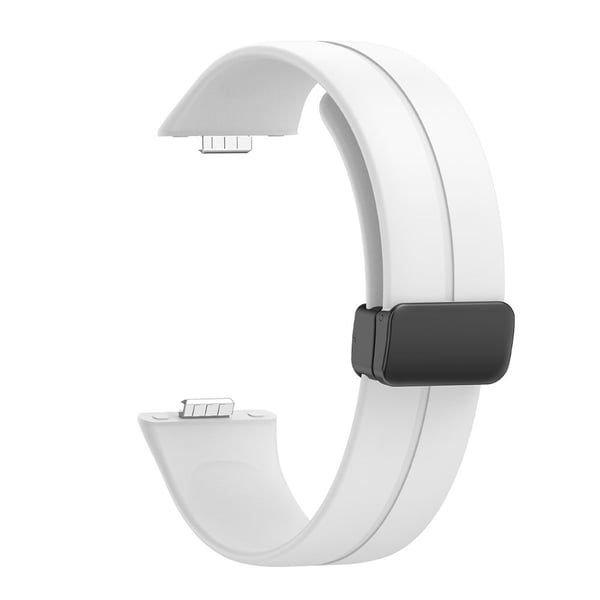 Huawei Watch Fit 3 Silikonarmbånd med magnetisk sammenleggbar spenne - Hvit