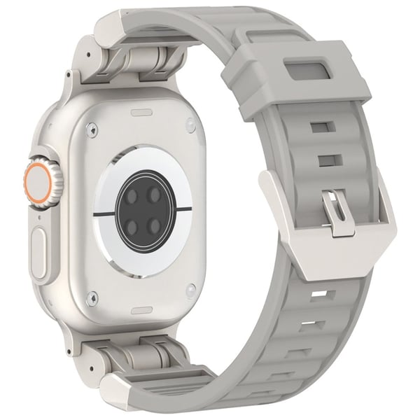 Apple Watch Ultra 2 Ultra 49mm / 9 8 7 45mm / 6 5 4 SE (2023) SE (2022) SE 44mm / 3 2 1 42mm Silikonrem Stripete Urarmbånd - Grå