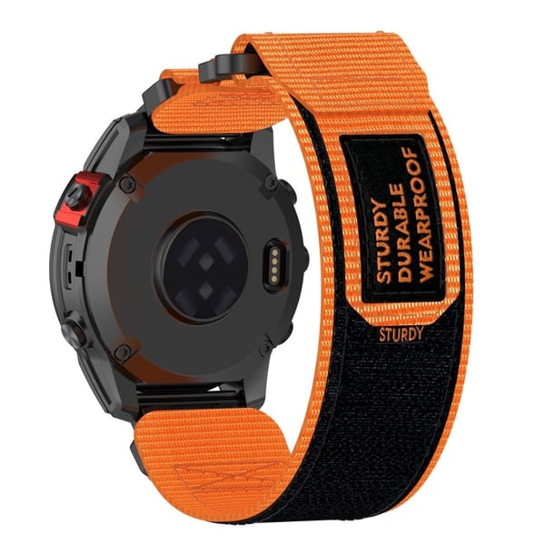Garmin Quickfit 20mm / Fenix 7S / 7S Pro Nylon Watchstrap Magic Tape Watchstrap - Orange