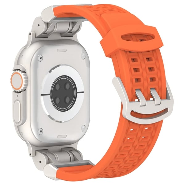 Apple Watch Ultra 2 Ultra 49mm / Series 9 8 7 45mm / 6 5 4 SE (2022) SE (2023) SE 44mm / 3 2 1 42mm Silikonklokkebånd Dual Claw - Oransje