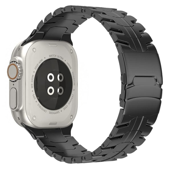 Apple Watch Series 9 8 7 41mm / 6 5 4 SE (2023) SE (2022) SE 40mm / 3 2 1 38mm Armbånd Titanium Steel Watchband - Svart
