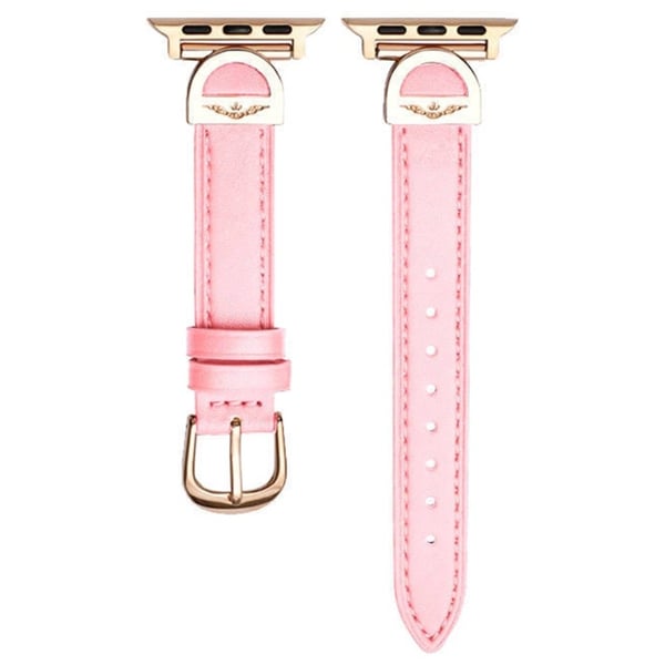Apple Watch Series 9 8 7 41mm / 6 5 4 SE (2023) SE (2022) SE 40mm / 3 2 1 38mm Urremme Mikrofiber læderarmbånd - Lyserød Apple Watch Series 9 8 7 41mm / 6 5 4 SE (2023) SE (2022) SE 40mm / 3 2 1 38mm Urremme Mikrofiber læderarmbånd - Lyserød