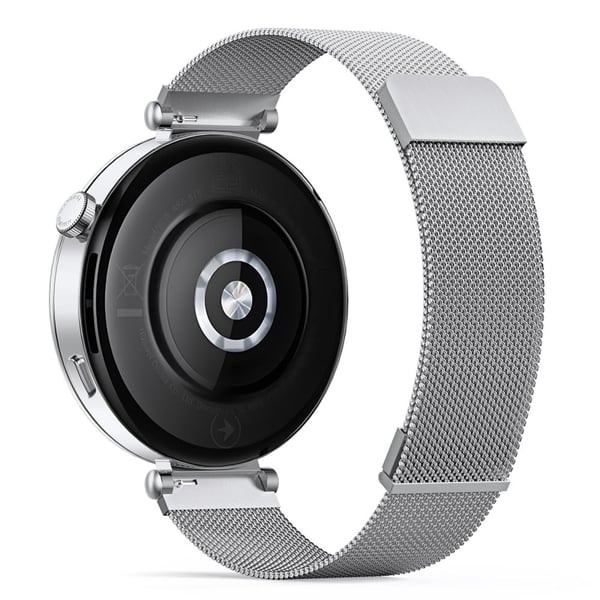 DUX DUCIS Huawei Watch GT 4 41 mm erstatningsarmbånd 18 mm Milanese magnetisk klokkerem - Sølv