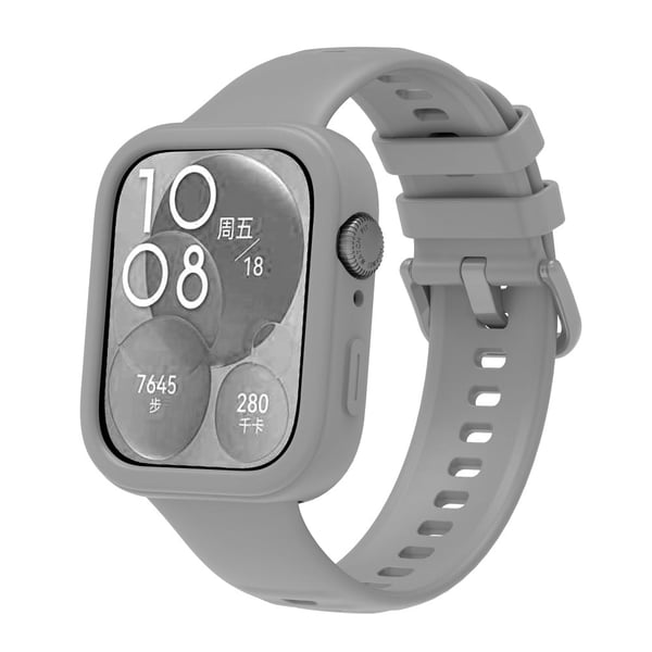 Huawei Watch Fit 3 Silikonetui Hult støtsikkert beskyttelsesramme for klokke - Grå