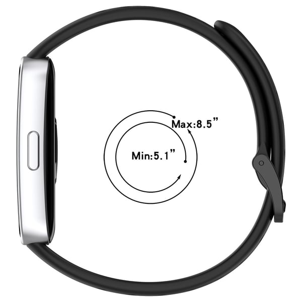 Huawei band 9 / 9 NFC / 8 / 8 NFC Pustende hull Erstatningsbånd av silikonklokkerem - Rosa
