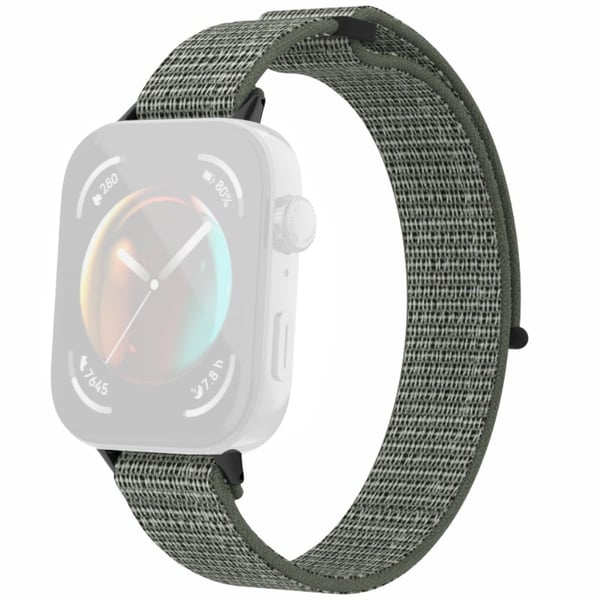 Huawei Watch Fit 3 Klokkerem Magic Tape Nylon-klokkerem - Dyp Oliven