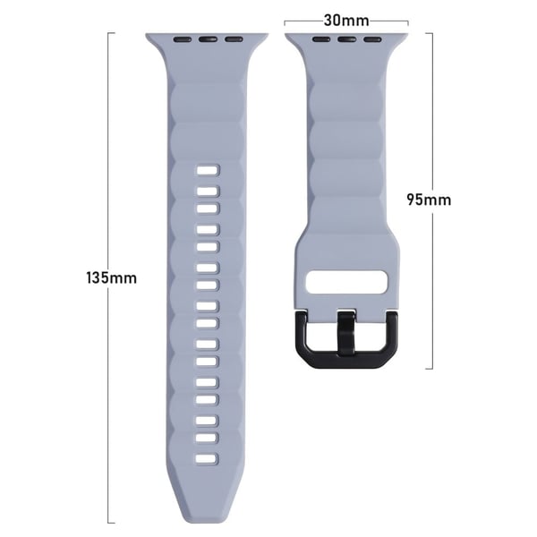 Apple Watch Ultra 2 Ultra 49mm / 9 8 7 45mm / 6 5 4 SE (2022) SE (2023) SE 44mm / 3 2 1 42mm Silikonklokkearmbånd - Hvit